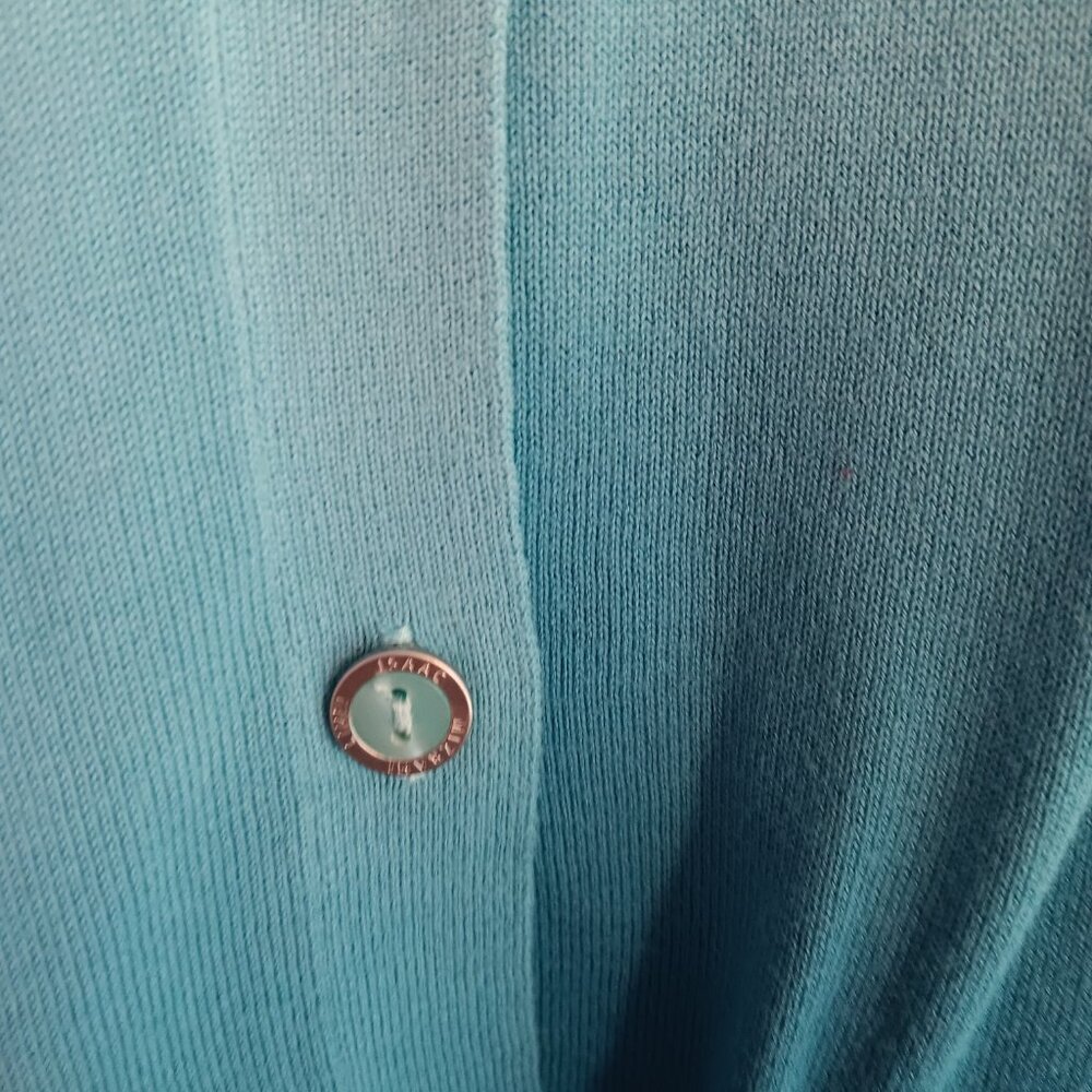 ISAAC MIZRAHI WOMEN'S MEDIUM 3/4 SLEEVE CARDIGAN TEAL OMBRE NWT - Picture 4 of 6